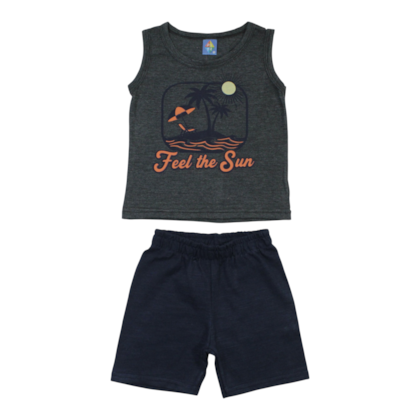 Conjunto Masculino Regata e Bermuda Moletinho Sortido 9002912 - Pipa
