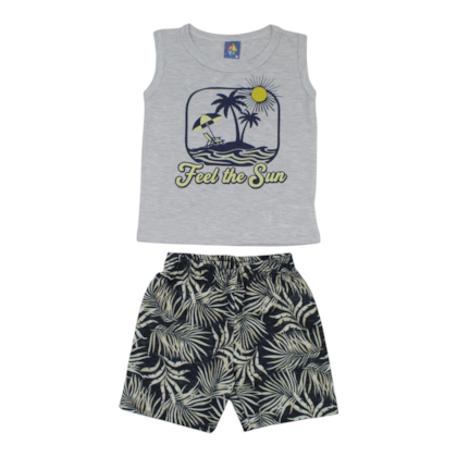 Conjunto Masculino Regata e Bermuda Moletinho Sortido 9002912 - Pipa