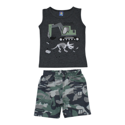 Conjunto Masculino Regata e Bermuda Moletinho Sortido 9002919 - Pipa