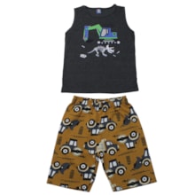 Conjunto Masculino Regata e Bermuda Moletinho Sortido 9002919 - Pipa