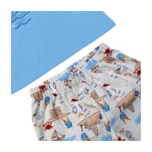 Conjunto Masculino Regata e Bermuda Tactel Estampada Barco 70342 - Alenice