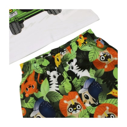 Conjunto Masculino Regata e Bermuda Tactel Estampada Safari 1001060 - Kyly