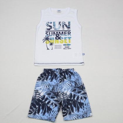 Conjunto Masculino Regata e Bermuda Tactel Estampado 44781 - Marlan