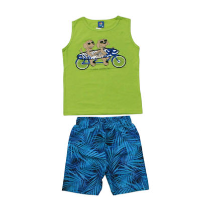 Conjunto Masculino Regata e Bermuda Tactel Estampas Sortidas 9000899 - Pipa 