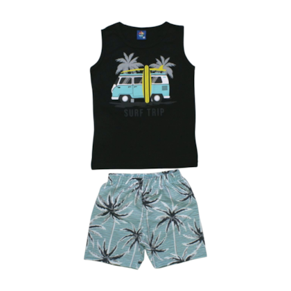 Conjunto Masculino Regata e Bermuda Tactel Estampas Sortidas 9000918 - Pipa 