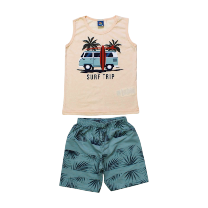 Conjunto Masculino Regata e Bermuda Tactel Estampas Sortidas 9000918 - Pipa 