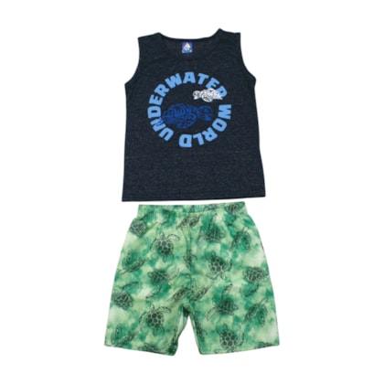 Conjunto Masculino Regata e Bermuda Tactel Estampas Sortidas 9002455 - Pipa