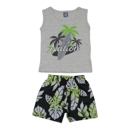 Conjunto Masculino Regata e Bermuda Tactel Sortido 9002908 - Pipa