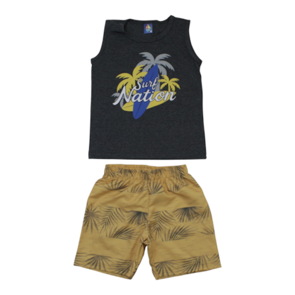 Conjunto Masculino Regata e Bermuda Tactel Sortido 9002908 - Pipa