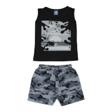 Conjunto Masculino Regata e Bermuda Tactel Sortido 9002915 - Pipa