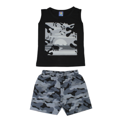 Conjunto Masculino Regata e Bermuda Tactel Sortido 9002915 - Pipa