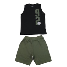 Conjunto Masculino Regata Estampa 92 e Bermuda Moletinho 35025 - Bicho Bagunça