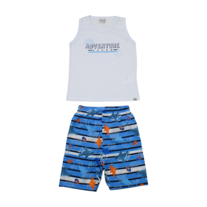 Conjunto Masculino Regata Estampa Adventure e Bermuda Tactel 11262 - Kaiani   