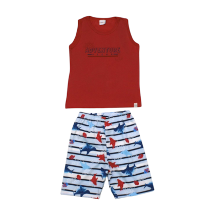 Conjunto Masculino Regata Estampa Adventure e Bermuda Tactel 11262 - Kaiani   