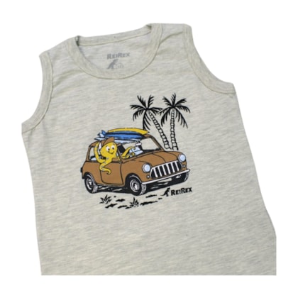 Conjunto Masculino Regata Estampa Carros e Bermuda Moletinho 47000 - Rei Rex 