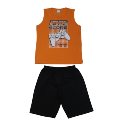Conjunto Masculino Regata Estampa Controle e Bermuda Moletinho 18945 - Teddy