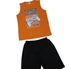 Conjunto Masculino Regata Estampa Controle e Bermuda Moletinho 18945 - Teddy