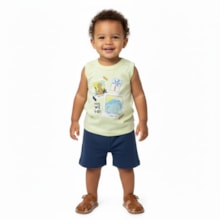 Conjunto Masculino Regata Estampa Coqueiros e Bermuda Moletinho 27394 - Brandili