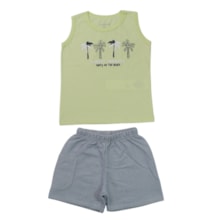 Conjunto Masculino Regata Estampa Coqueiros e Bermuda Moletinho 403458 - Lecimar