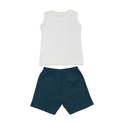 Conjunto Masculino Regata Estampa Dinos e Bermuda Moletinho 26674 - Brandili