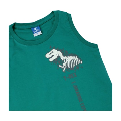 Conjunto Masculino Regata Estampa Dinossauro e Bermuda Moletinho 18300 - Teddy