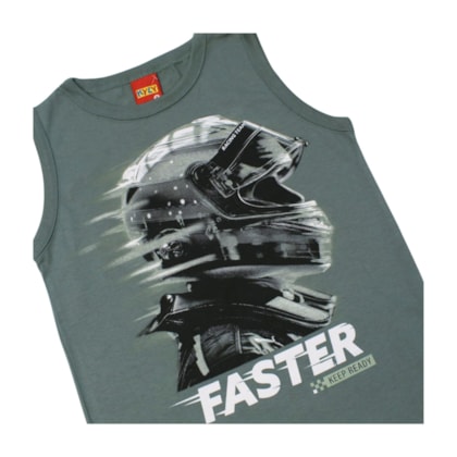 Conjunto Masculino Regata Estampa Faster e Bermuda Moletinho 1001097 - Kyly   