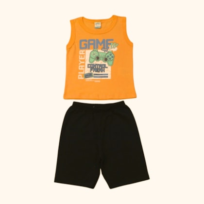 Conjunto Masculino Regata Estampa Game e Bermuda Moletinho 18378 - Teddy