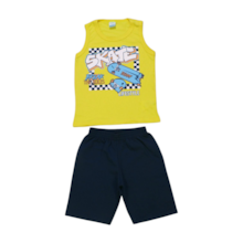 Conjunto Masculino Regata Estampa Skate e Bermuda Moletinho 17883 - Teddy 