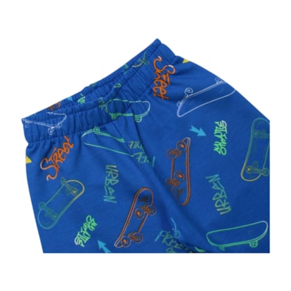 Conjunto Masculino Regata Estampa Skateboarding e Bermuda Moletinho 1001343 - Kyly