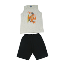 Conjunto Masculino Regata Estampa Summer e Bermuda Moletinho 47011 - Rei Rex