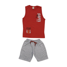 Conjunto Masculino Regata Estampa Surfer e Bermuda Moletinho 24866 - Leb 