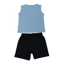 Conjunto Masculino Regata Estampa Urso Barco e Bermuda Moletinho 1001863 - Kyly