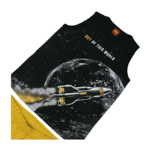 Conjunto Masculino Regata Estampa World e Bermuda Moletinho 1001096 - Kyly