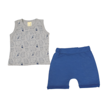 Conjunto Masculino Regata Estampada Animais e Bermuda Moletinho 11449 - Hrradinhos