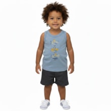 Conjunto Masculino Regata Estampada Aviões e Bermuda Moletinho 302912 - Rovitex