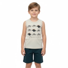 Conjunto Masculino Regata Estampada Dinos e Bermuda Moletinho 302908 - Rovitex