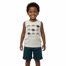 Conjunto Masculino Regata Estampada Dinos e Bermuda Moletinho 302908 - Rovitex