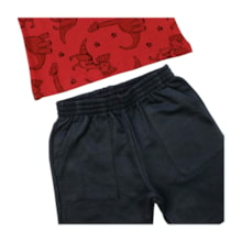 Conjunto Masculino Regata Estampada Dinossauros  e Bermuda Moletinho 18282 - Teddy     