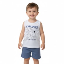 Conjunto Masculino Regata Estampada Foguete e Bermuda Moletinho 302959  - Rovitex