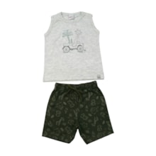 Conjunto Masculino Regata Estampada Girafa e Bermuda Moletinho 11927 - Kaiani    