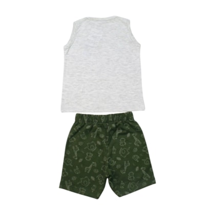 Conjunto Masculino Regata Estampada Girafa e Bermuda Moletinho 11927 - Kaiani    