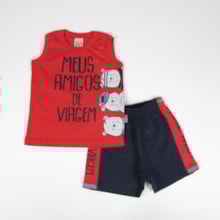 Conjunto Masculino Regata Estampada Meus Amigos 38164 - Pulla Bulla