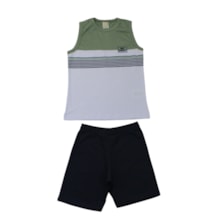 Conjunto Masculino Regata Listras e Bermuda Moletinho 15287 - Hrradinhos