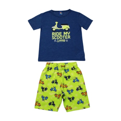 Conjunto Masculino Sortido Camiseta e Bermuda Moletinho 9001589 - Pipa