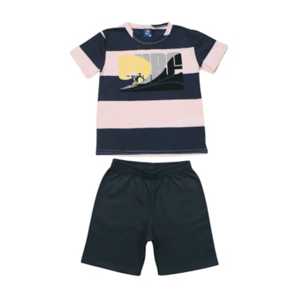 Conjunto Masculino Sortido Camiseta e Bermuda Moletinho 9001594 - Pipa