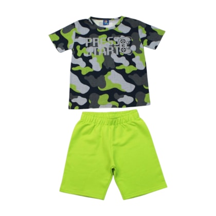 Conjunto Masculino Sortido Camiseta e Bermuda Moletinho 9001601 - Pipa