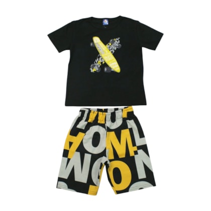 Conjunto Masculino Sortido Camiseta e Bermuda Moletinho 9001723 - Pipa