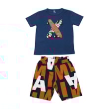 Conjunto Masculino Sortido Camiseta e Bermuda Moletinho 9001723 - Pipa