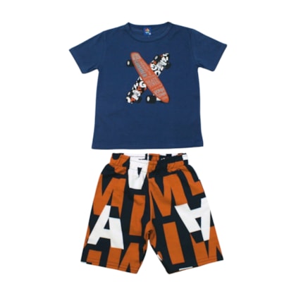 Conjunto Masculino Sortido Camiseta e Bermuda Moletinho 9001723 - Pipa