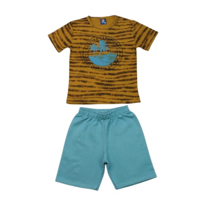 Conjunto Masculino Sortido Camiseta e Bermuda Moletinho 9001744 - Pipa